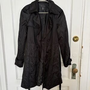 INC International Concepts Black Trench Coat